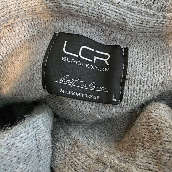 LCR Black Edition Gray Black Hooded Sweater Jacket Slim Size Large BW3175 - Picture 8 of 11